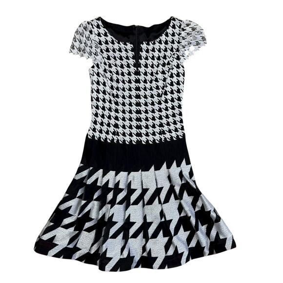 Peggy Jennings Vintage 1990s Houndstooth Dress Small - Picture 6 of 10